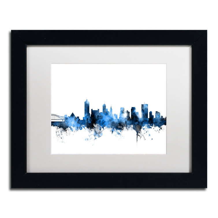Trademark Art Memphis TN Skyline White Framed On Canvas by Michael